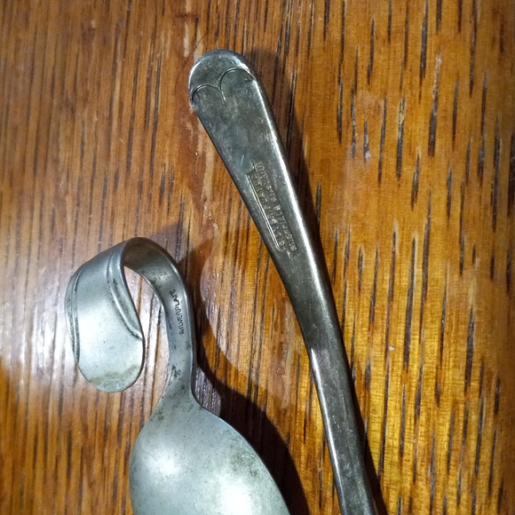 Silver-plated baby spoon and fork - Picture 3 of 3
